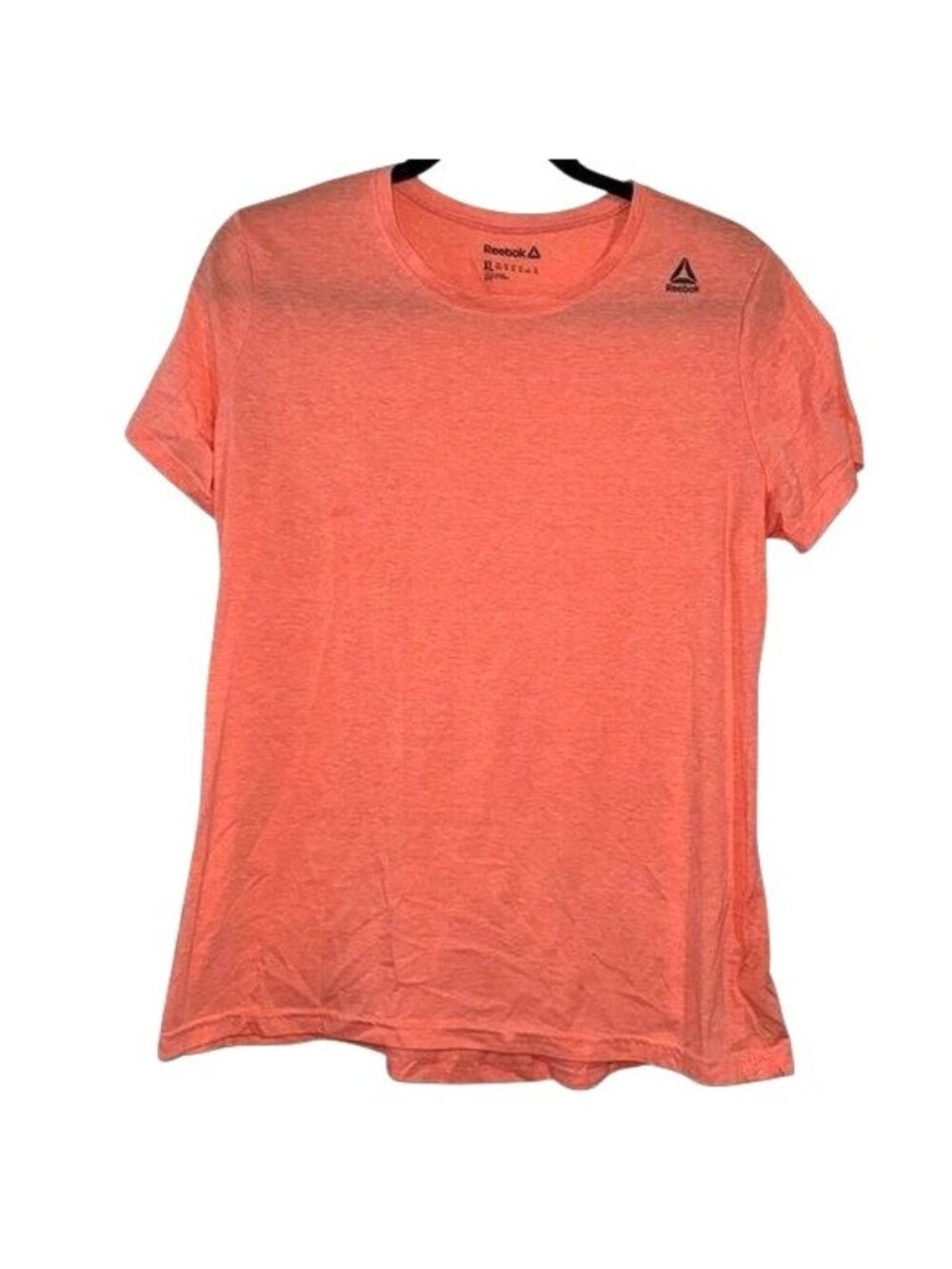 Reebok Womens Coral Orange Activewear T-Shirt XL Polyester & Cotton Blend Lightw